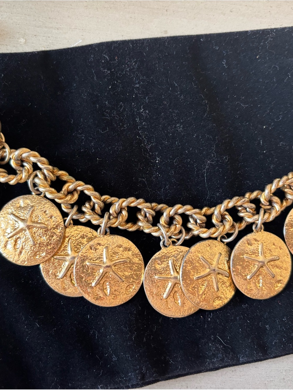 Gold Starfish Coin Charm Bracelet - Women's Jewelry